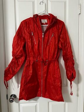 Laundry by Shelli Segal Orange Lightweight Hooded Anorak Jacket